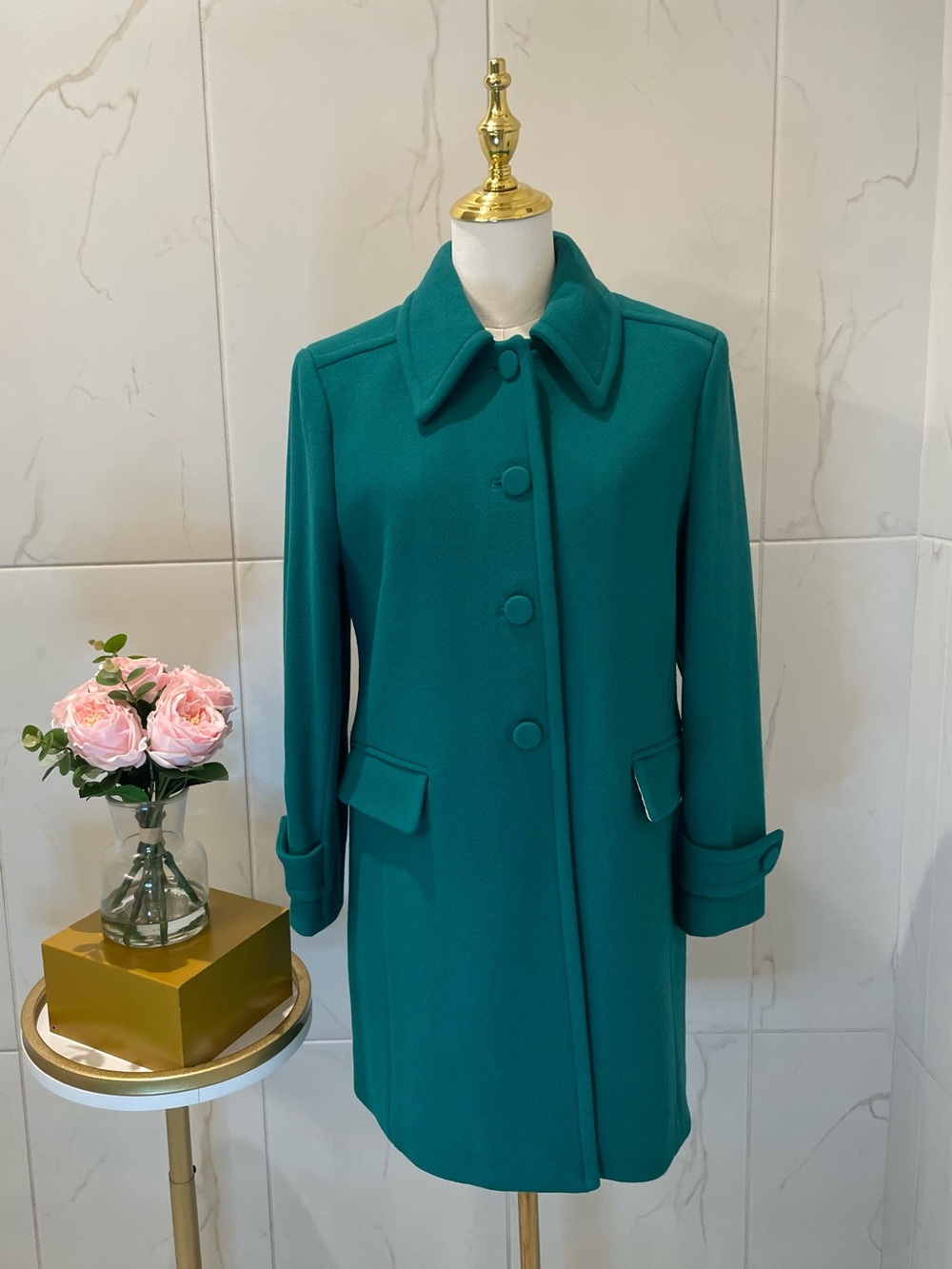 J.Crew Salon Coat • Italian Double‑Cloth Wool • Hammock Green • Size 6 • New